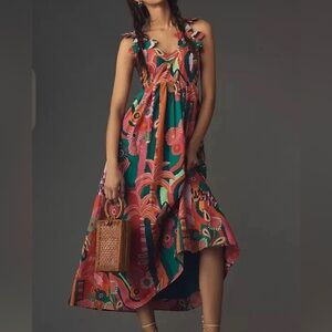 🆕 Farm Rio, x Anthropologie Floral Maxi Dress 15” P2P Size XS